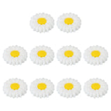 30mm Silicone Flower Beads, 10 Pcs Sunflower Bead, White Yellow Sunflower
