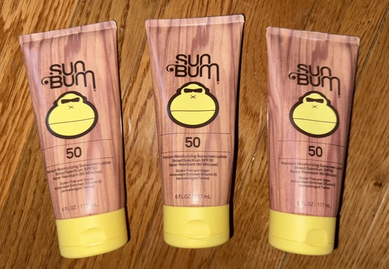 Lot of 3 Sun Bum Original Moisturizing Sunscreen Lotion SPF 50 - 6oz Exp 2027 Bouquet