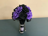 Black rose and accent color rose wedding bouquet Bouquet
