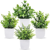4 Packs Fake Plants Mini Artificial Greenery Potted Plants for Home 4-green Green Plant