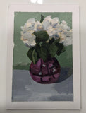 Dallas Garverick ACEO, Original Acrylic Painting Art Card, Hydrangea Flowers Hydrangea