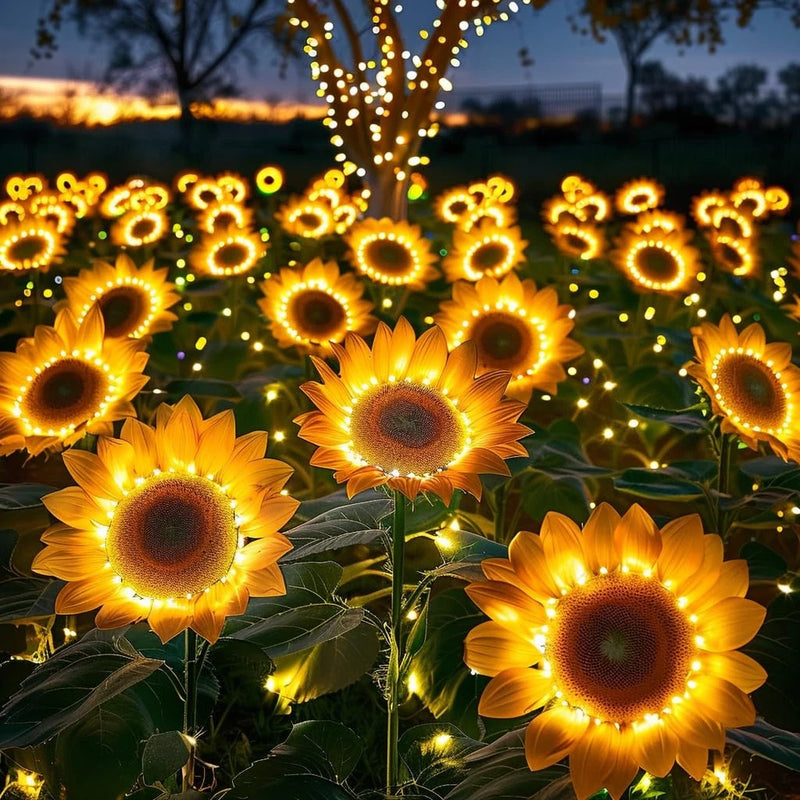 6 Pack Solar Lights Outdoor, Solar Flowers Outdoor Waterproof, Sunflower Gard... Sunflower