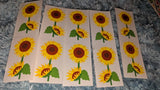 Vintage Mrs Grossmans Sticker Sunflowers Flowers Lot 5 Strips Sunflower