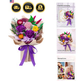 Timeless Preserved Roses Bouquet in Elegant Purple Packaging - Lasts Over a Hydrangea