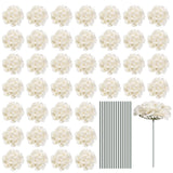 Silk Hydrangea Flowers, Beige White Artificial Flowers for Wedding 64 Set Hydrangea