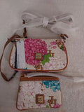 NWT DOONEY & BOURKE HYDRANGEA MONOGRAM CREAM FLORAL CROSSBODY & COIN PURSE Hydrangea