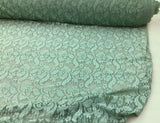 Embroidered Stretch Lace Apparel Fabric Sheer Floral Sage Green TT310 Flowering Plants