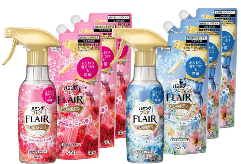 KAO Japan FLAIR FRAGRANCE Fabric Mist Ð 1 Bottle + 3 Refills (Set of 4) Bouquet