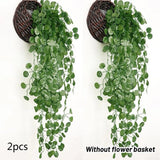 2pcs Artificial Hanging Plants Fake Ivy Vine for Wall Home Room Outside Decore Green Plant