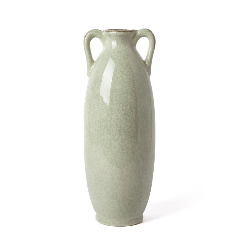 VICTOR & TERESA Green Floor Vase for Pampas Grass, 11'' Tall Medium, Pampas Grass