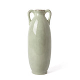VICTOR & TERESA Green Floor Vase for Pampas Grass, 11'' Tall Medium, Pampas Grass