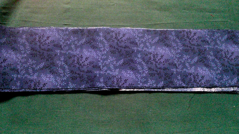 Fabric P & B Black & Light Blue Leaves on Marbleized Navy 41" x 4-1/2" $2.25 Flowering Plants