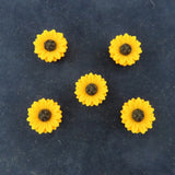SUNFLOWER Shoe Charms for Clogs Set of 5 Yellow Flowers Summer Spring Sunflowers Sunflower