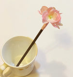 1 Pc Of Artificial Silk Flower Hydrangea Flower Hair Stick Peach Pink Color Hydrangea