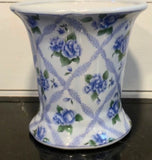 Vintage Cache Pot French chic style hand painted hydrangea & lace Flower vase Hydrangea