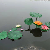 12 Pcs Water Lily Ornaments Water Lily Leafves Fake Foliage Leaf Pond Plant Green Plant