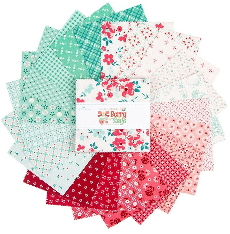 Berry & Sage Riley Blake 5" Stacker 42 100% Cotton Precut Quilt Squares Flowering Plants