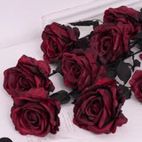 Red Silk Rose Peony Dahlia Artificial Flower Branch Wedding Vase Decor Props Peony