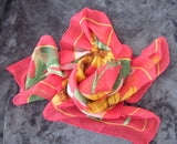 Elegant 100% Silk Sheer Sunflower  Flower Floral Design Scarf 35" x 35" Sunflower