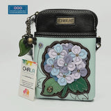 HYDRANGEA FLOWER CELLPHONE CROSSBODY PURSE CHALA BLUE NWT Hydrangea