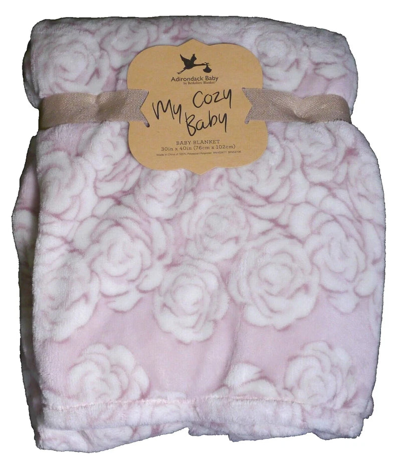 NEW Adirondack Baby Blanket Flower Flowers Rose Roses Girls 30"x40" Light Mauve Roses