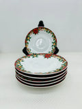 Poinsettia by Sunflower 6Ó Saucer (LOT of 6) Poinsettia & Holly Sunflower