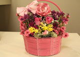 Pink Spring/Summer Flower Basket Sunflower