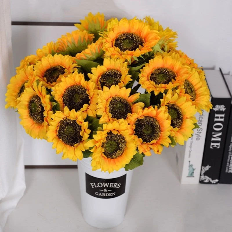 3/5/10pcs Artificial Sunflower Arrangement Silk Flower Wedding / Home Decor NEW Sunflower