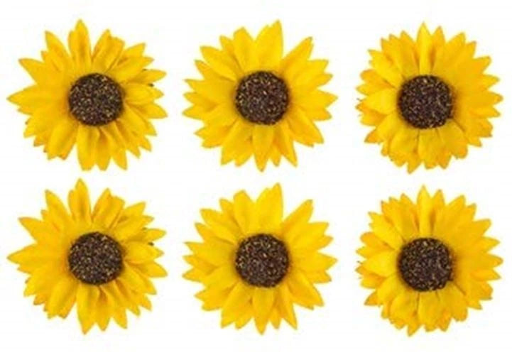 Fall Crafts Sunflower Paper Flowers - 6 Pieces 2.17 inch Sunflower
