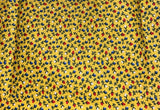 VTG Ditsy Red White & Blue Rosebuds  on Yellow Cottagecore BTFQ © # 1308 Flowering Plants