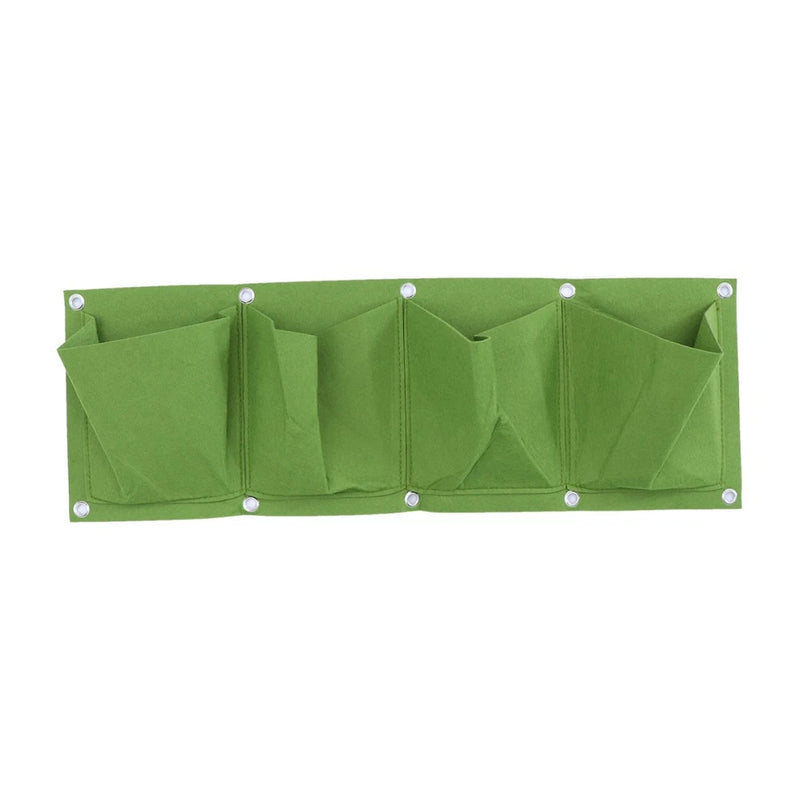 4 -Pockets Hanging Grow Bags for Plants Wall Mounted Planting Pouch Garden Plants