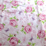 Clothworks "Bliss" Sue Zipkin Cotton Fabric 1 Yard Pink Floral Roses Flowering Plants