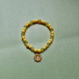Yellow Sun Flower Bead Kids Bracelet- Hand Made Sunflower
