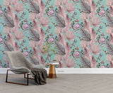 3D Tropical Floral Pampas Grass Wallpaper Wall Mural Peel and Stick Wallpaper Pampas Grass