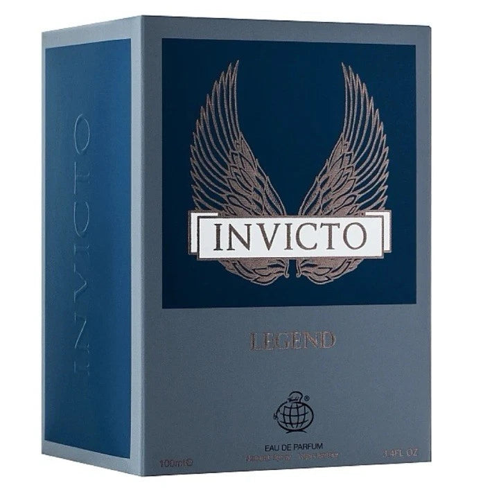 Invicto Legend eau de parfum box with wing emblem and globe logo