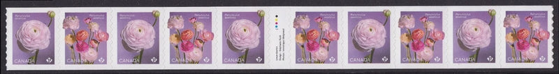 Canada 3373-3374 3374a Ranunculus P coil gutter strip 10 MNH 2023 Ranunculus