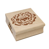 Single Peony Flower Square Rubber Stamp for Stamping Crafting Peony