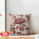 Yxuiyal 2pc 20x20 Floral Pillow Covers Burgundy Hydrangea Boho Farmhouse Hydrangea