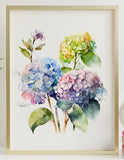 Floral Art Print, Hydrangea Floral Wall Art Print, Botanical Wall Art Decor #98 Hydrangea