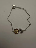 Sunflower Bracelet ¥ Silver & Gold Tone ¥ Adjustable Chain ¥ Never Worn Sunflower