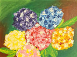 Acrylic Flowers  Bouquet Of Hydrangea Painting Original Art miniature painting Hydrangea