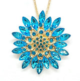 Blue FLOWER Sunflower Pendant Necklace Sunflower
