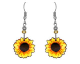 Sunflower Earrings Yellow Flower Dangle Cute Floral Jewelry Boho Gift for Her Sunflower