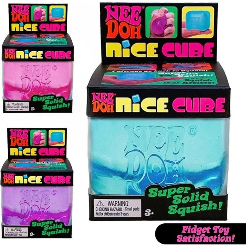 Nee Doh Nice Cube - Super Solid Squish! (Blue) - Brand New/Factory Sealed! Roses
