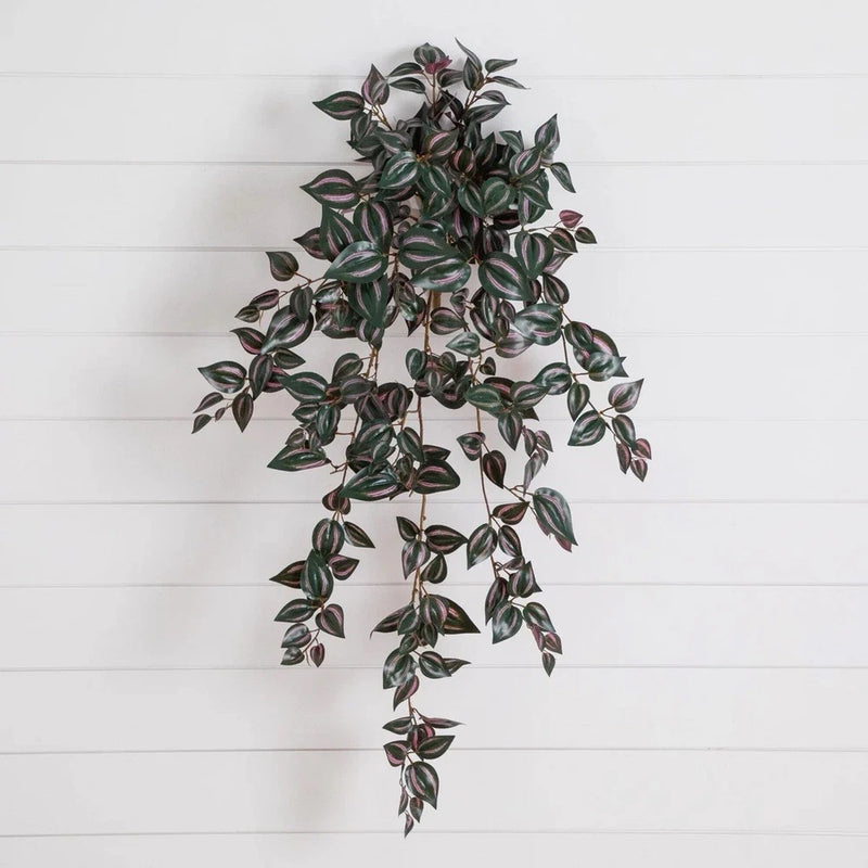 41" UV Artificial Wandering Jew Hanging Plant (Indoor/Outdoor)- Set of 3 Green Plant
