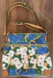 Dooney & Bourke Hydrangea Floral Crossbody Bag Blue White Purse Hydrangea