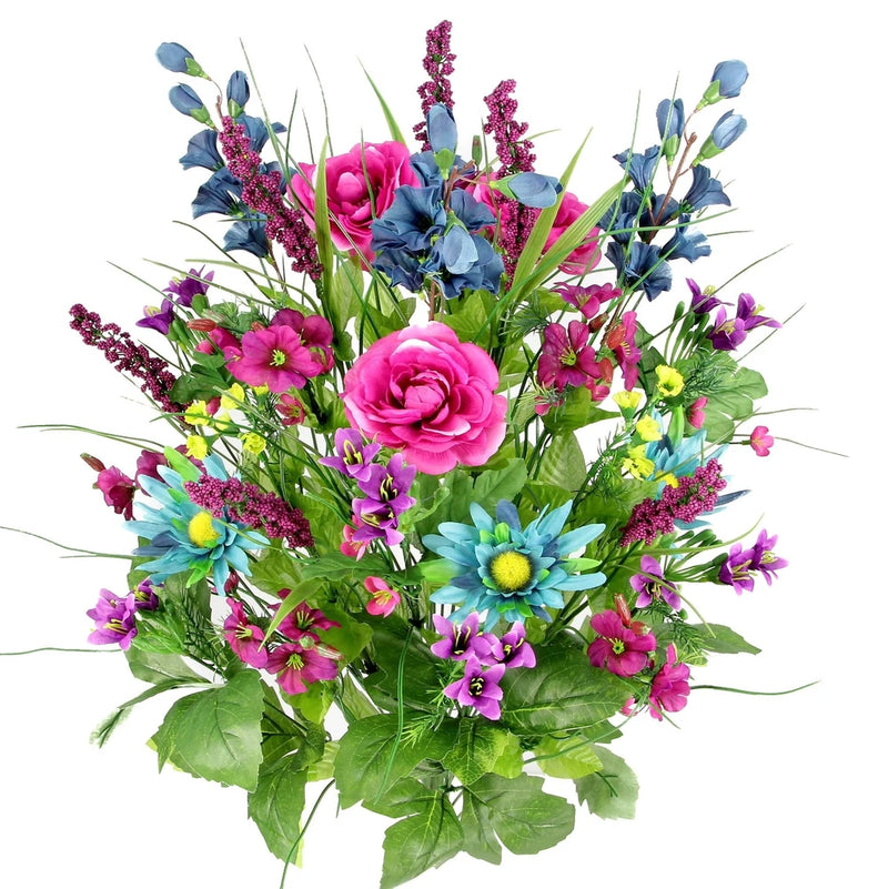Artificial Dahlia, Morning Glory and Ranunculus and Blossom Fillers Mixed Bus... Ranunculus