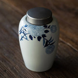 14.9cm Hand Painted Ceramic Hydrangea Tea Caddy Seal Pot Tea Storage Jar Tea Set Hydrangea