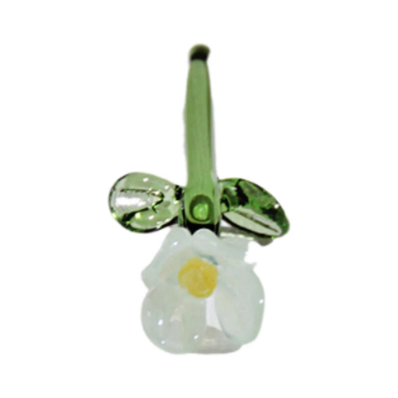Mini Glass Flower Small Home Decoration Ornament Gifts for Summer Table Home Green Plant