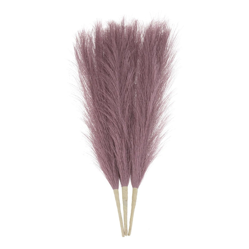 3pcs Dried Faux Pampas Grass 17" Artificial Pampas Grass Decor Light Purple Pampas Grass